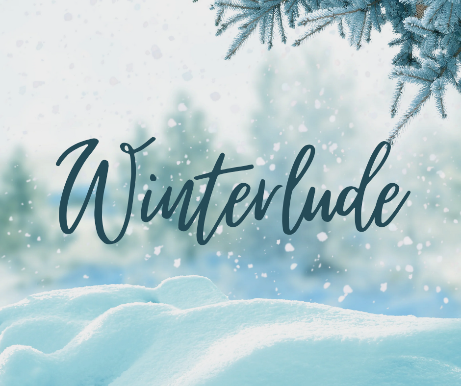 Winterlude text on a wintry background