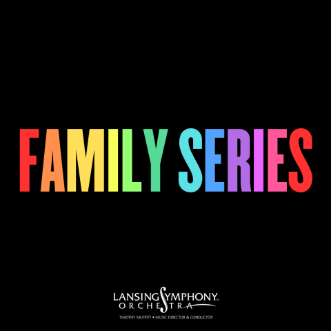 Rainbow font saying family series